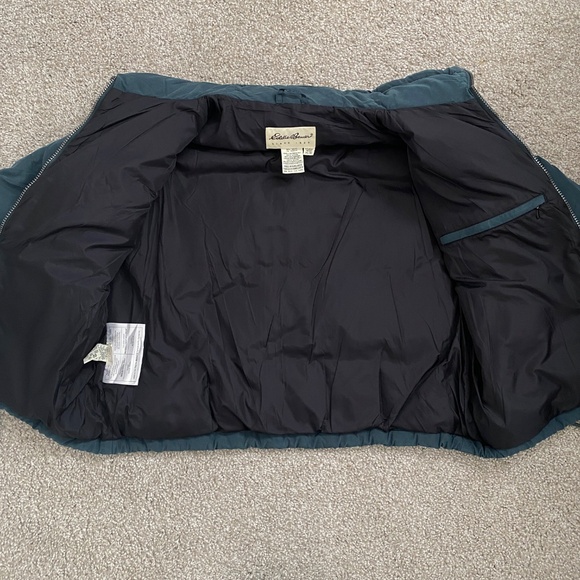 VTG Eddie Bauer Women's Cropped Goose Down Puffer Coat Green Size M - Picture 5 of 7